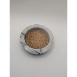 White Marble Wine Bottle Coaster with Cork Insert Grey Veined Stone Barware